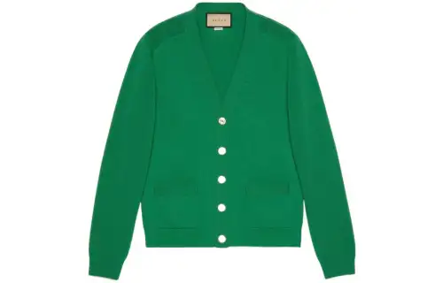 GUCCI Logo Patch Button Fastening Cardigan