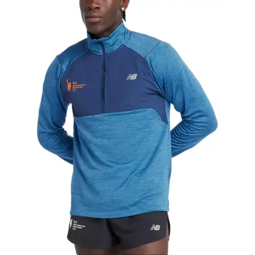 New Balance NYC Marathon AthleticsHeat Grid Sweatshirt Men's Pale Egret Blue