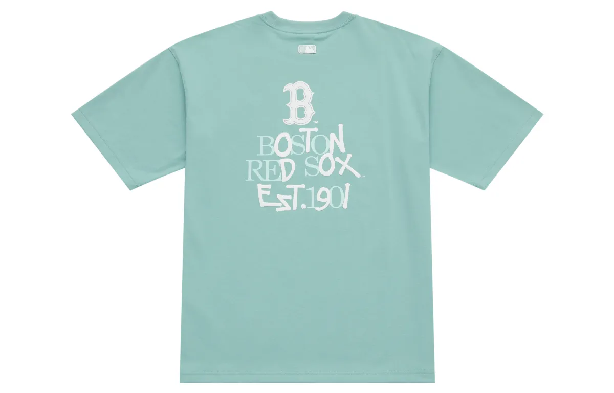 MLB Boston Red Sox Basic Collection SS25 T Shirt Unisex Heather Gray Mint Green