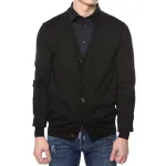 DIOR Sweaters Men's Black V Neck Moderate Cardigan
