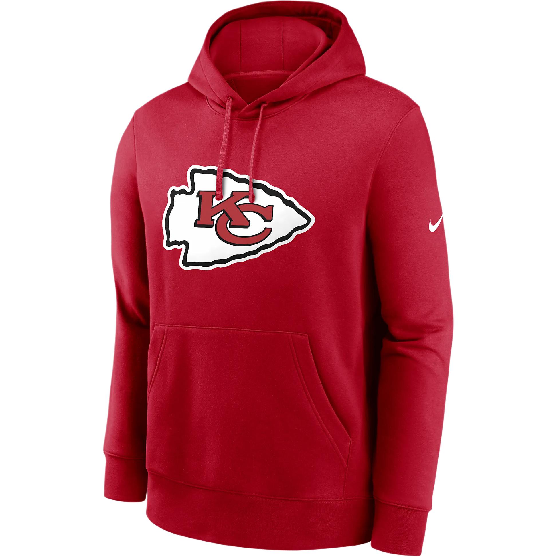 Nike NFL Kansas City Chiefs Kansas City Chiefs Pullover Hooded Drawstring Long Sleeve Sweatshirt Men Red