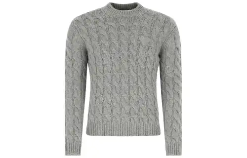 PRADA Sweaters Men's Gray Crew Neck Moderate