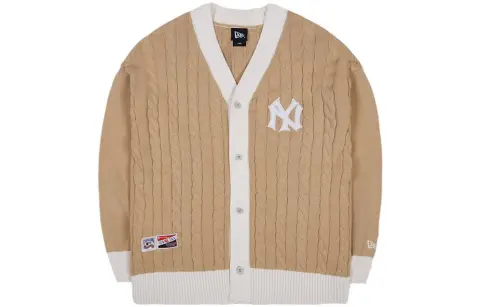 New Era Sweaters Unisex Khaki V-neck Moderate