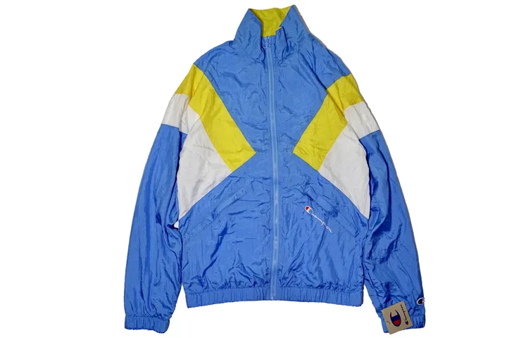 Champion Jacket US Version Unisex Blue Yellow White