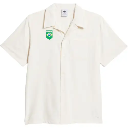 Adidas Originals BRASIL TECH BUTTON DOWN SHIRT Men's Magic White