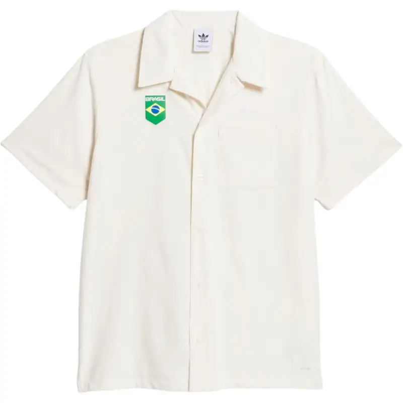 Adidas Originals BRASIL TECH BUTTON DOWN SHIRT Men's Magic White