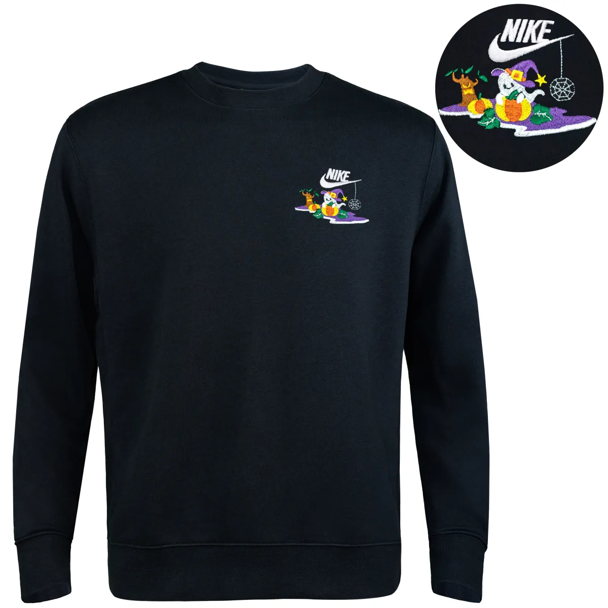 Nike Sweatshirts Unisex Black Crew Neck Moderate Regular