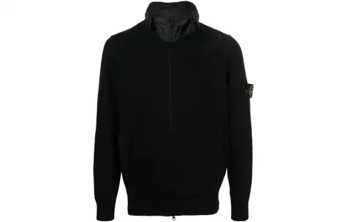 STONE ISLAND Concealed-hood Zip-up Cardigan
