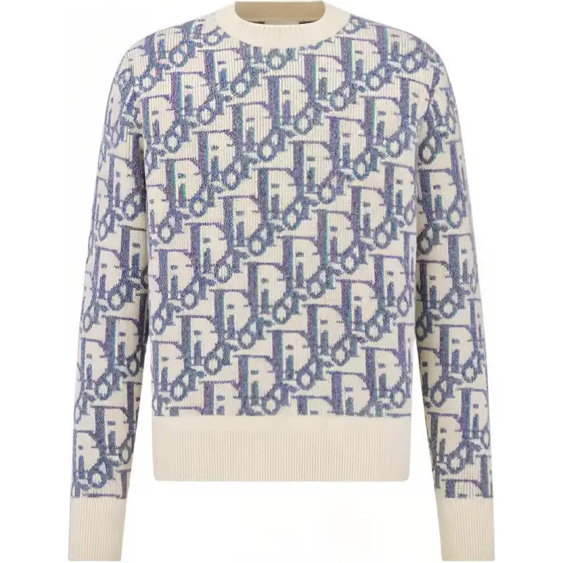 DIOR Sweaters Men's White Crew Neck Moderate Other