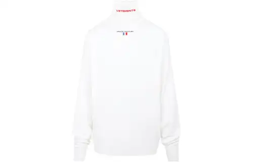 Vetements Sweaters Men's White Turtleneck Moderate Straight Fit