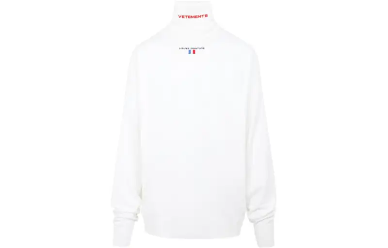 Vetements Sweaters Men's White Turtleneck Moderate Straight Fit