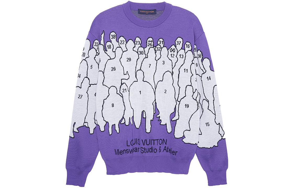 Мужской свитер Louis Vuitton FW22 Logo (пурпурный)