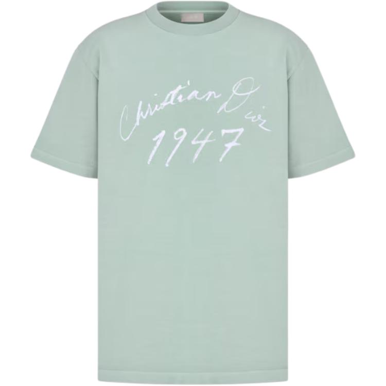 Мужская футболка Dior Logo Print Tee (зеленая)