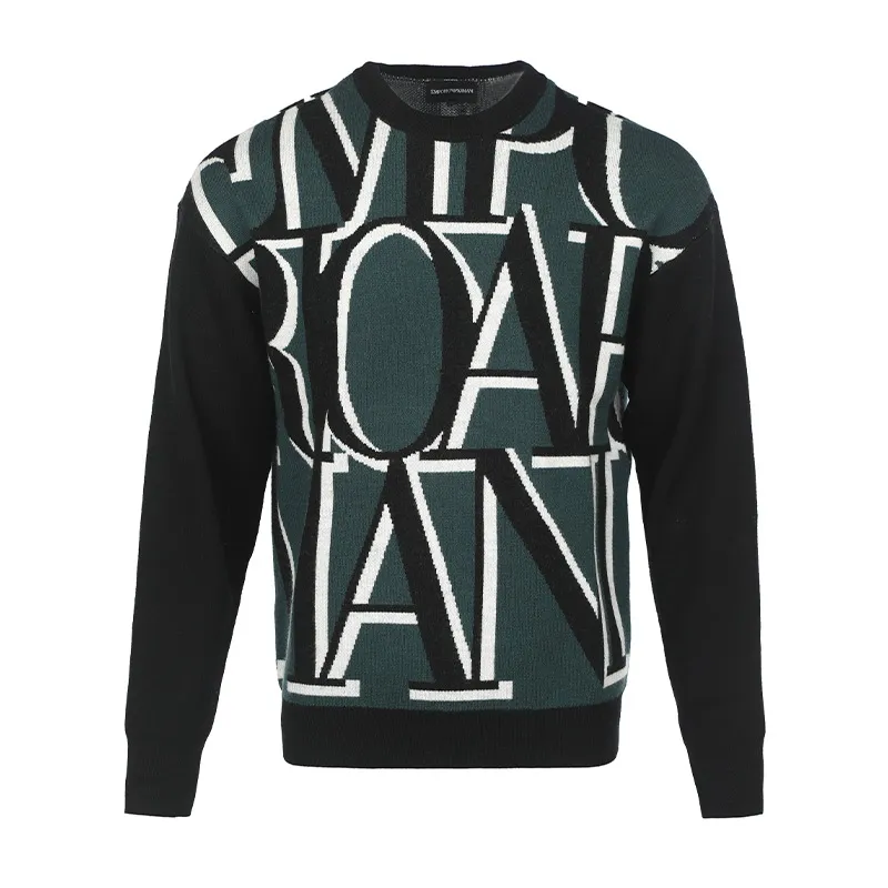 EMPORIO ARMANI Sweaters Men's Green Crew Neck Moderate Other