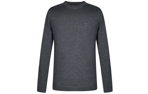 PRADA Sweaters Men's Dark Gray Crew Neck Moderate Other