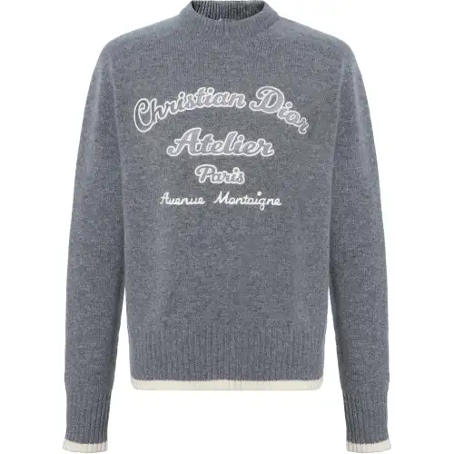 DIOR Quarterly New Products Sweaters Men's Gray Crew Neck Moderate Other