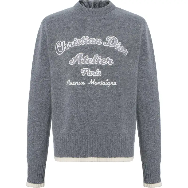 DIOR Quarterly New Products Sweaters Men's Gray Crew Neck Moderate Other