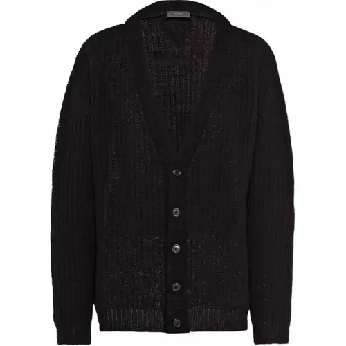 PRADA Sweaters Men's Black V Neck Moderate Other