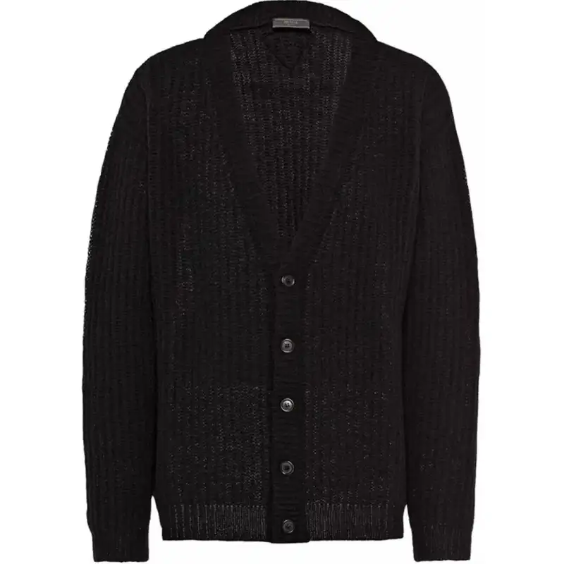 PRADA Sweaters Men's Black V Neck Moderate Other