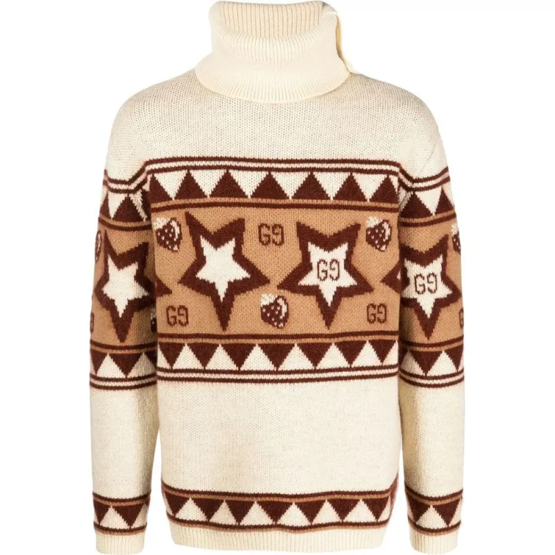 【ExclusivePrevious Season】star-pattern roll neck jumper
