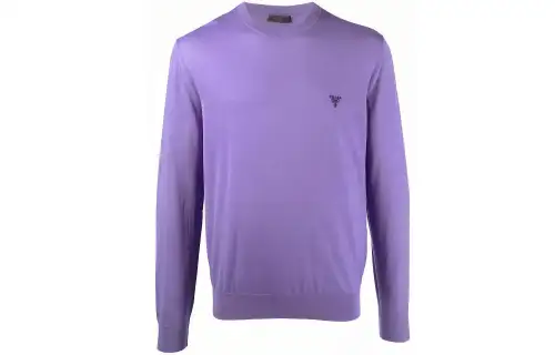 PRADA Sweaters Men's Purple Crew Neck Moderate Other