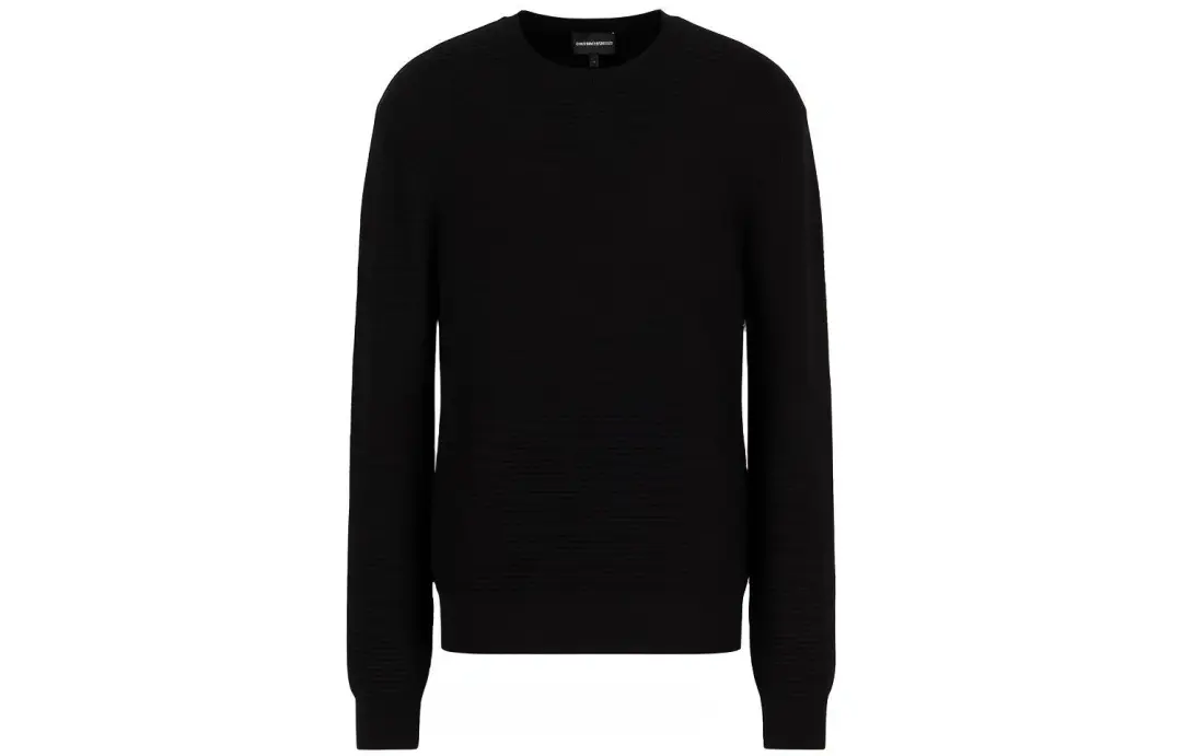 EMPORIO ARMANI Sweater In Virgin Wool Jacquard With Raised Zigzag Motif