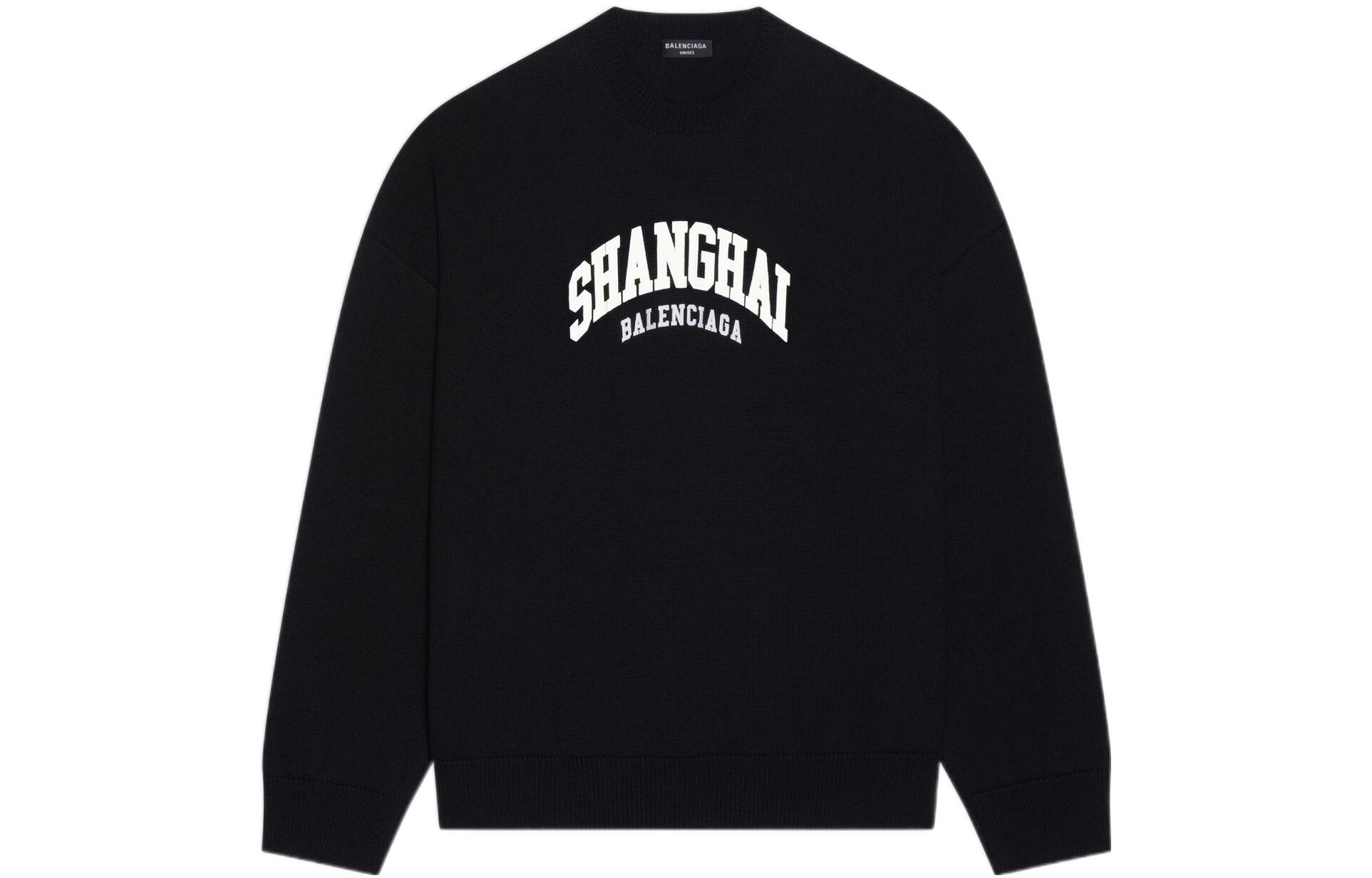 Balenciaga SS22 Letter Print Knitwear Men's Black