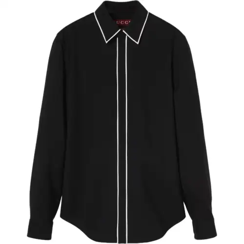 GUCCI Shirts Men's Black Lapel Moderate Other