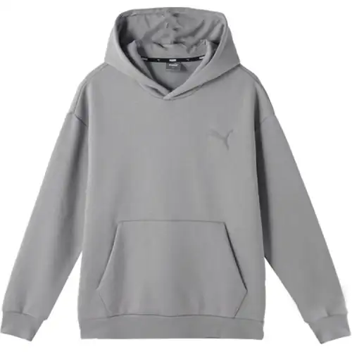 PUMA Elevated HOODIE FL Athleisure Fleece Lined Loose Fit Sweatshirt Men's Gray