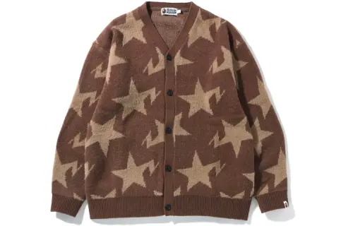 Bape Sta Pattern Relaxed Fit Knit Cardigan