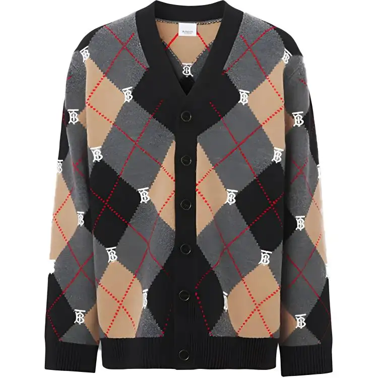 Burberry Cashmere Sweaters Men's Camel V Neck Moderate