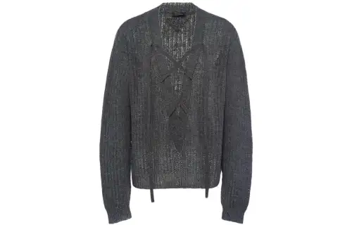 PRADA Sweaters Men's Gray V Neck Moderate Other