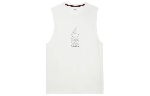 Jordan Dongdan Tank Tops Men's White Crew Neck Thin Other