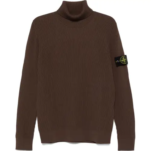 STONE ISLAND Logo Patch Roll Neck Jumper