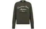 DIOR Sweaters Men's Green Crew Neck Moderate Other