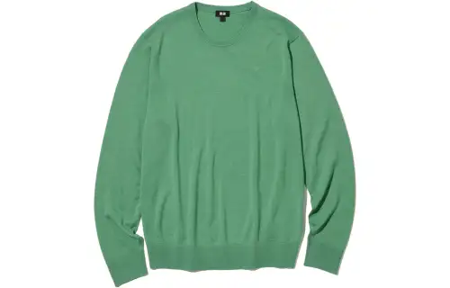 UNIQLO Sweaters Men's Green Crew Neck Moderate Other