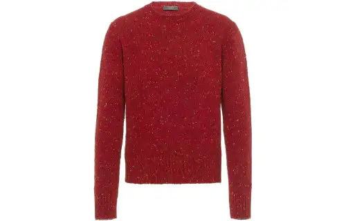 PRADA Sweaters Men's Red Crew Neck Moderate Other
