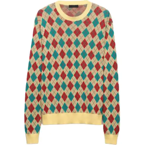 PRADA Sweaters Men's Yellow Crew Neck Moderate Other