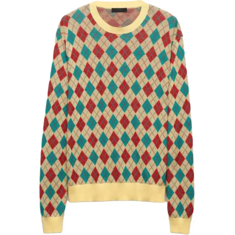 PRADA Sweaters Men's Yellow Crew Neck Moderate Other