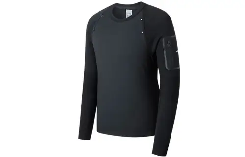 ANTA Knitwear Men's Black Crew Neck Moderate Base Layer