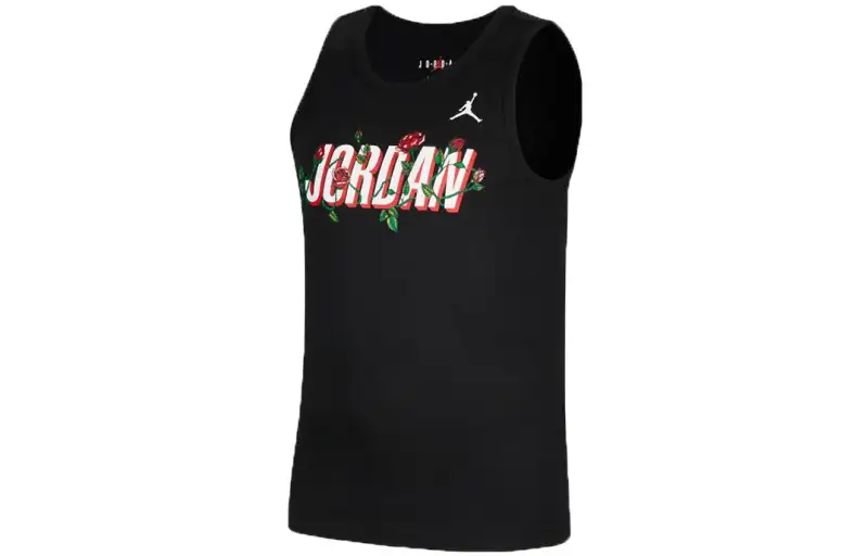 Jordan Tank Tops Men's Black Crew Neck Moderate Straight Fit