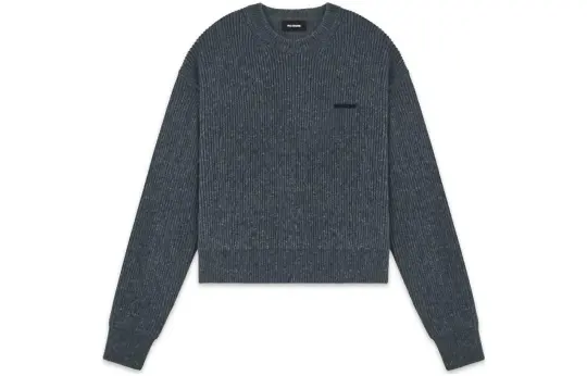 WE11DONE FW22 Cashmere Sweater Unisex Dark Gray