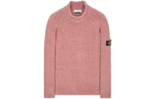 STONE ISLAND Sweaters Men's Pink Crew Neck Moderate Straight Fit