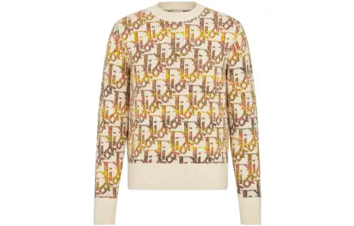 DIOR Quarterly New Products Sweaters Men's Yellow Crew Neck Moderate Other