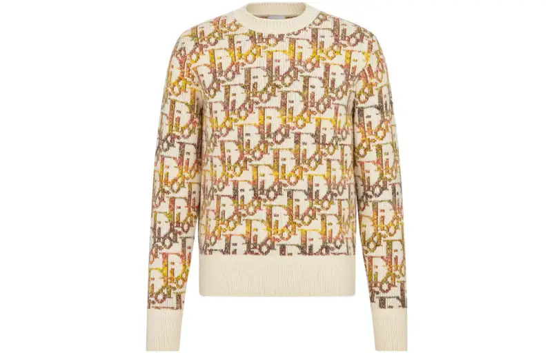DIOR Quarterly New Products Sweaters Men's Yellow Crew Neck Moderate Other