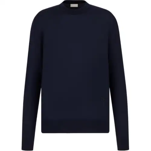 DIOR Sweaters Men's Blue Crew Neck Moderate Other
