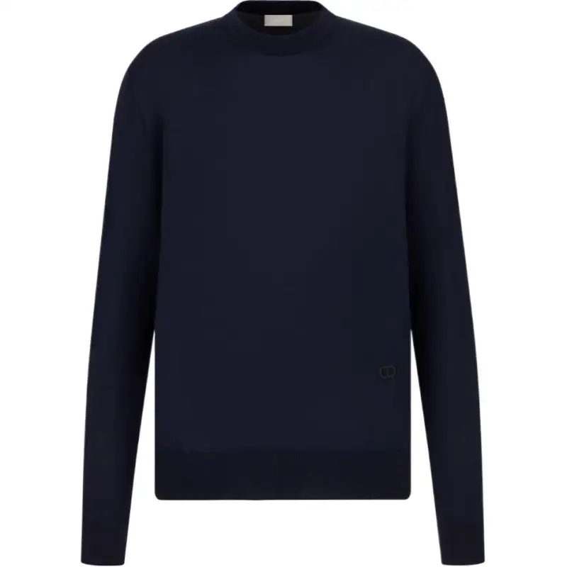 DIOR Sweaters Men's Blue Crew Neck Moderate Other