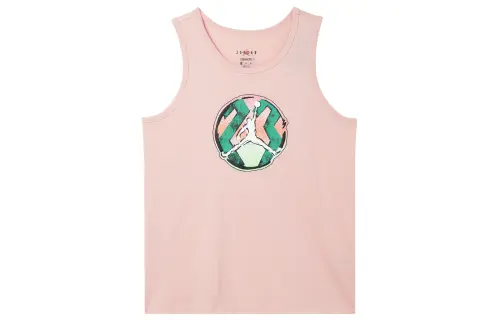 Jordan Tank Tops Men's Pink Crew Neck Thickened And Fleece Lined Straight Fit