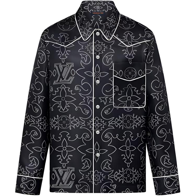 Мужская рубашка Louis Vuitton FW24 (черная)