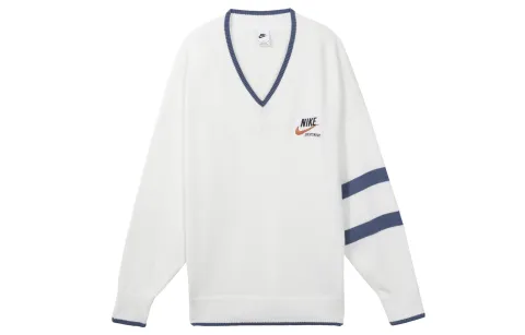 Nike SS23 Men's Trend Striped Print Pullover Sweater Off-White